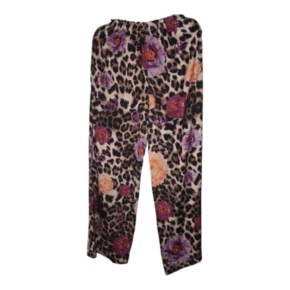 NWT Floral Leopard Print Pants - Picture 2 of 2